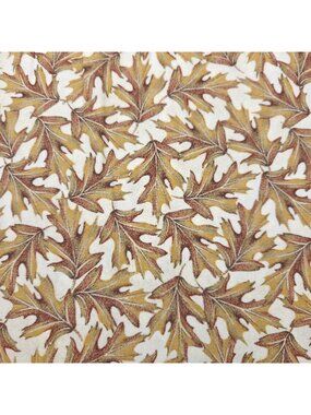 Vtg Oakhurst Textiles Leaves of Autumn Cotton Fabric 3 Yds Continuous Fall OOP